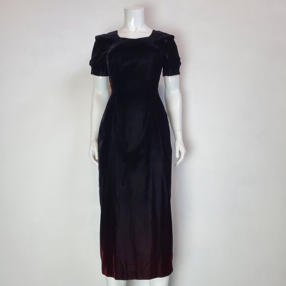 Vintage Dresses & Skirts - Vintage 80s My Michelle Black Velvet Midi Dress